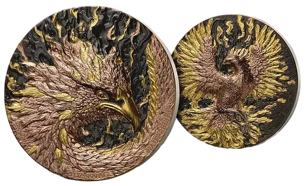 2025 Phoenix Signature 2x5oz Silver High Relief Antiqued Finish Coin