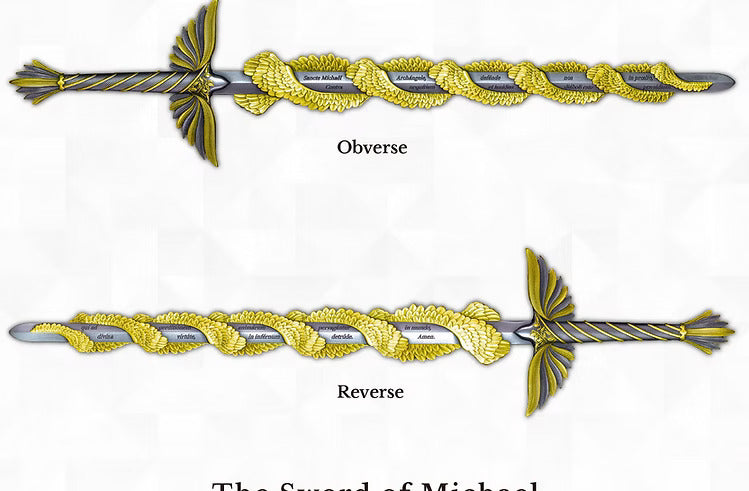 2024 Sword of Saint Michael 2.5oz Silver Antiqued Gold Gilded Medal