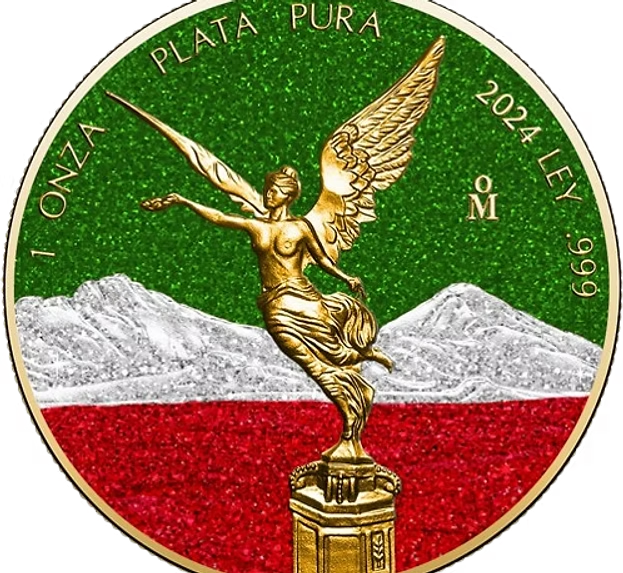 2024 Libertad Colors of Mexico Diamond Dust 1oz Silver Coin