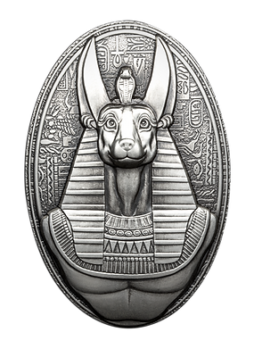 2024 Djibouti Anubis Lord of the Sacred Land Bust Series 3oz Silver Antique coin