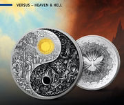 2026 Versus Heaven and Hell 3oz Silver Prooflike Gold-Plated Coin