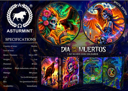 2024 Mexico Libertad Golden Eagle 1oz Black Ruthenium Coloured Silver Coin