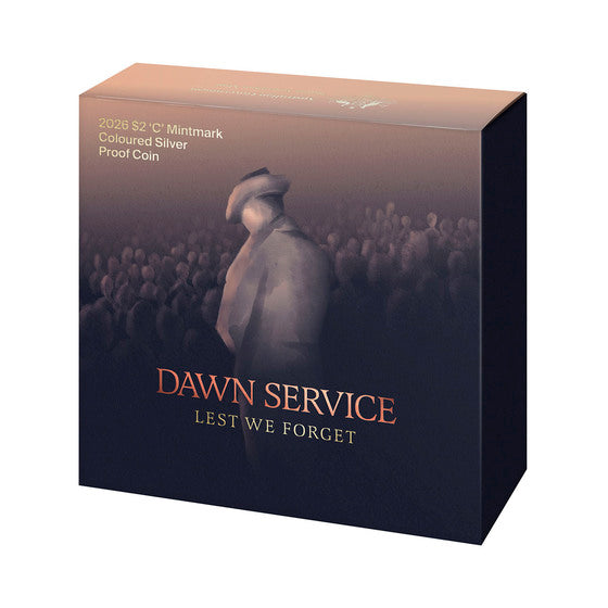 2026 RAM Lest We Forget Dawn Service $2 Mintmark Coloured Silver Proof Coin