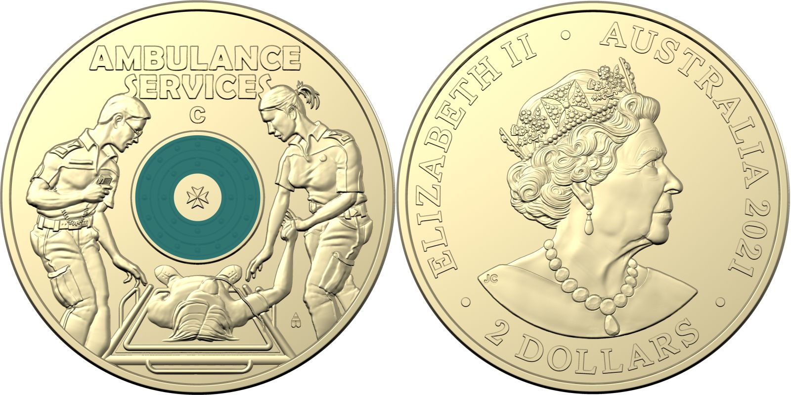 2021 Royal Australian Mint Ambulance Service C MintMark Carded Coin