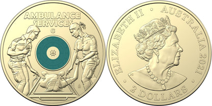 2021 Royal Australian Mint Ambulance Service C MintMark Carded Coin