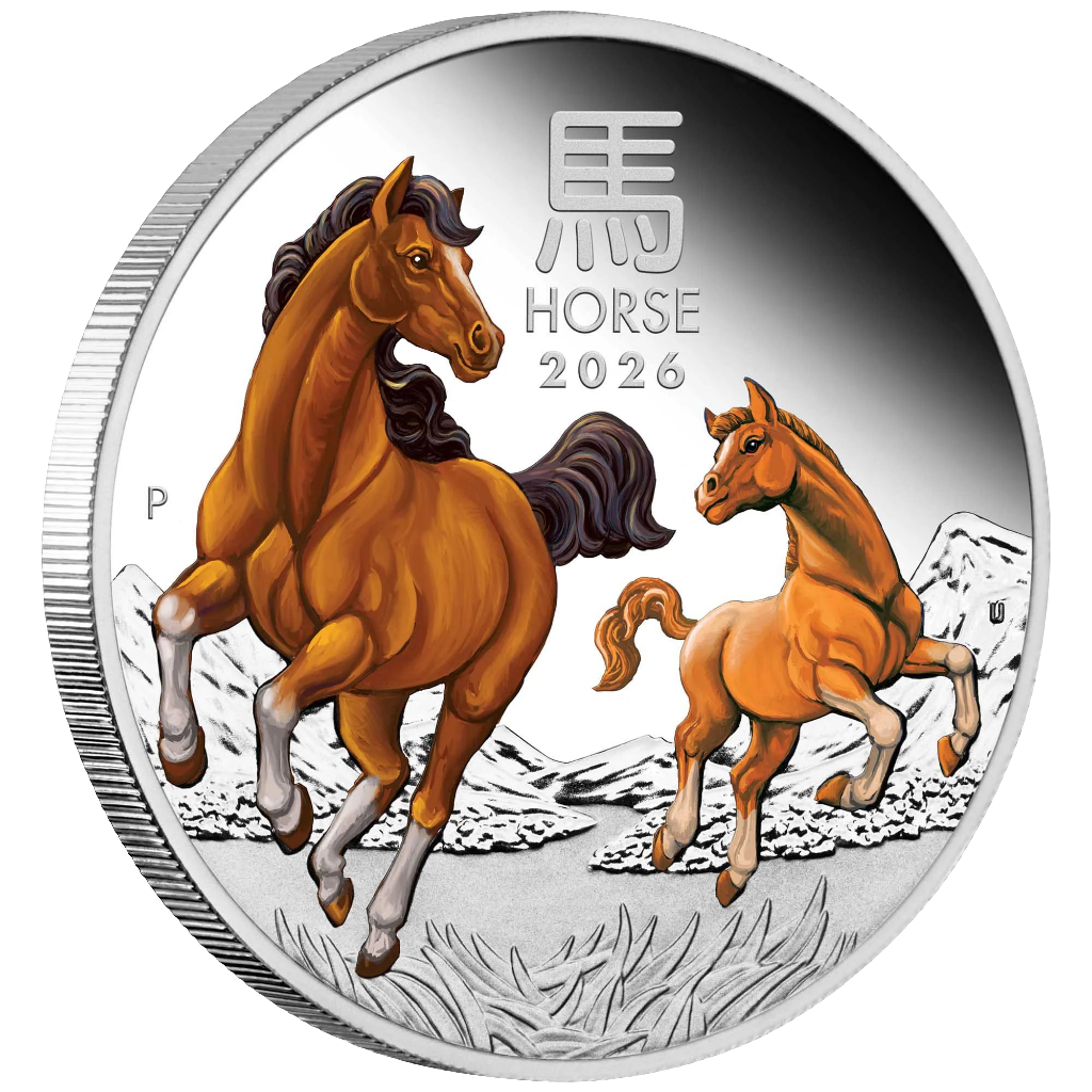 2026 Perth Min Lunar Horse 1oz Silver Proof Coloured Coin