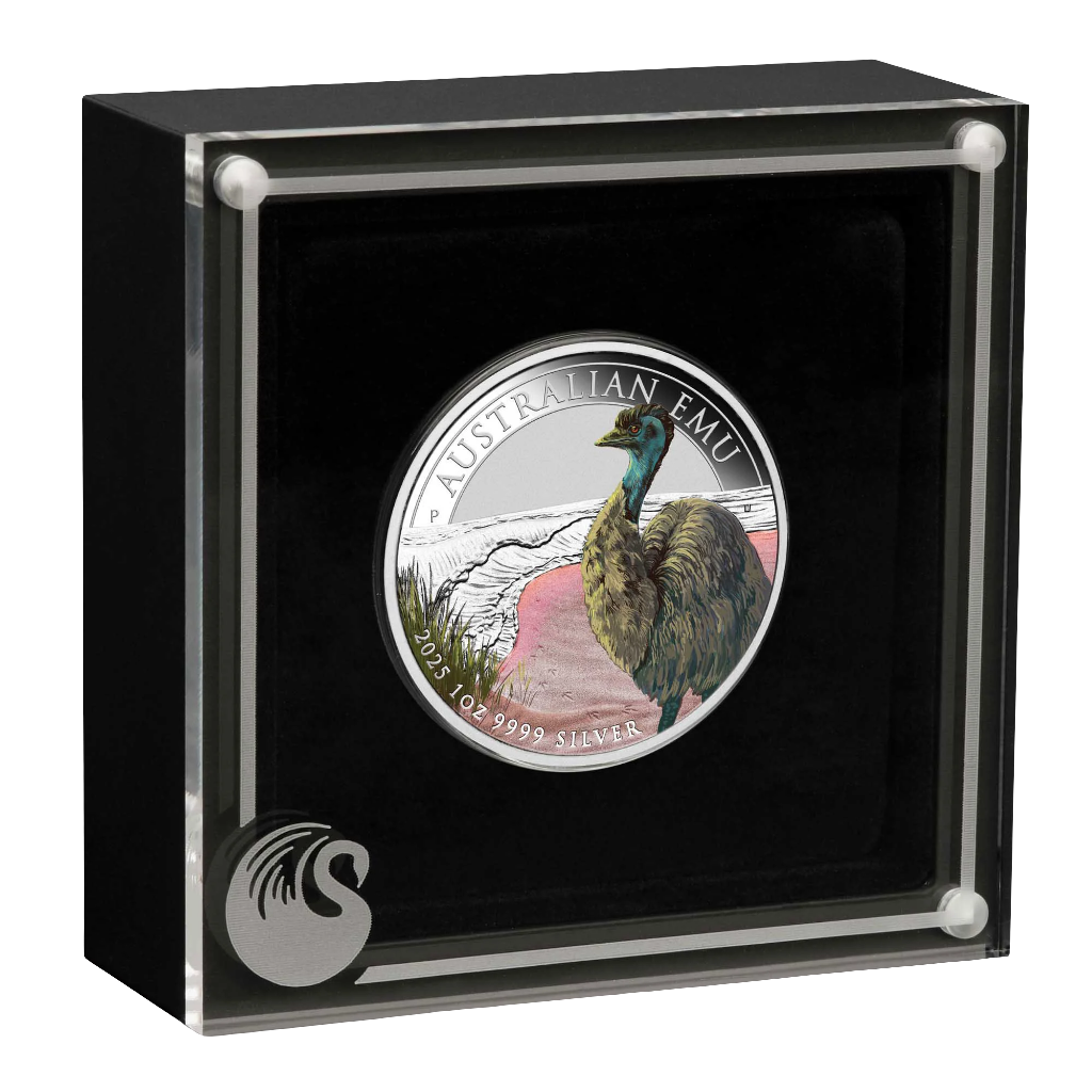 2025 Perth Mint Emu 1oz Silver Coloured Coin