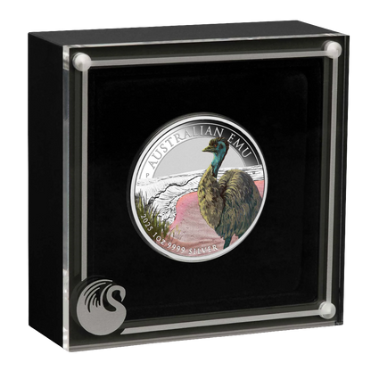 2025 Perth Mint Emu 1oz Silver Coloured Coin