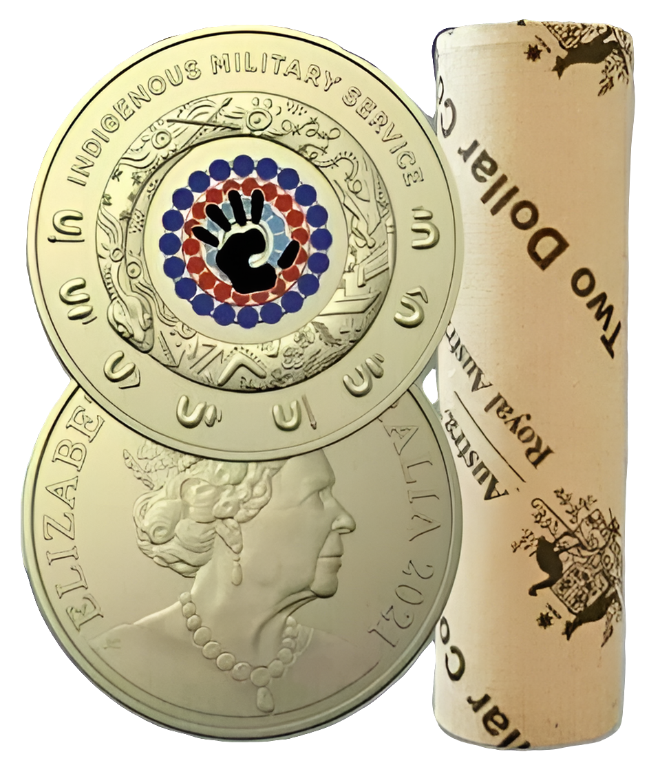 2021 Royal Australian Mint Indigenous Military Services Coin Mint Roll Head/Tails
