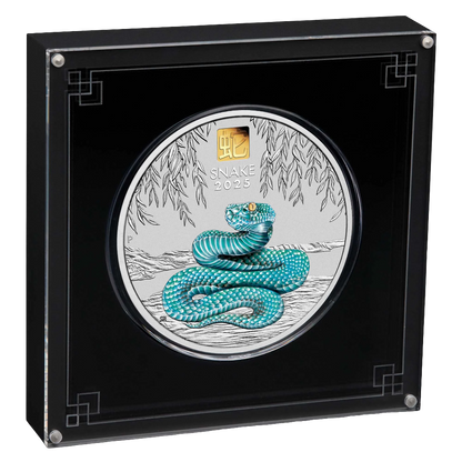 2025 Perth Mint Lunar Snake 1 Kilo Silver Coloured Proof Coin