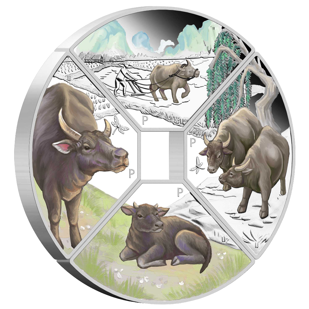 2021 Perth Mint Year of the Ox Quadrant  1oz Silver Proof Four-Coin Set