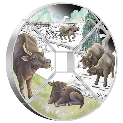 2021 Perth Mint Year of the Ox Quadrant  1oz Silver Proof Four-Coin Set