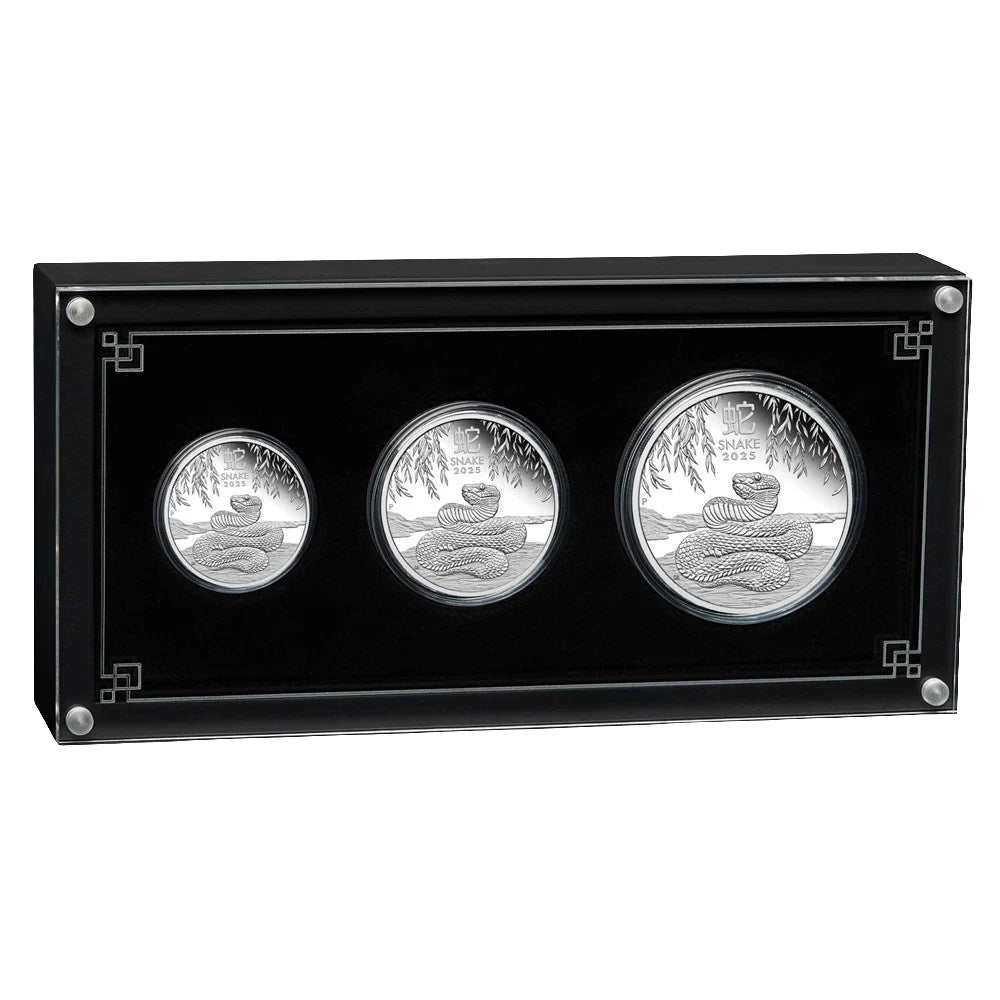 2025 Perth Mint Lunar Snake Silver Proof Three-Coin Set