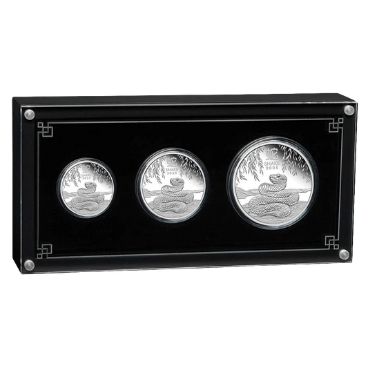 2025 Perth Mint Lunar Snake Silver Proof Three-Coin Set