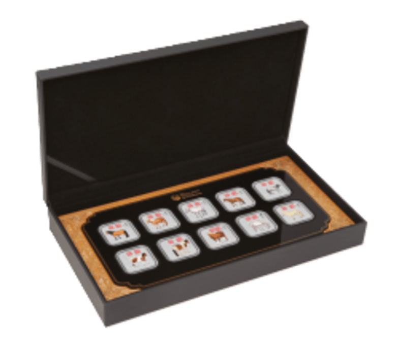 2014 Perth Mint Lunar Horse Square 1oz Silver Proof Ten-Coin Collection