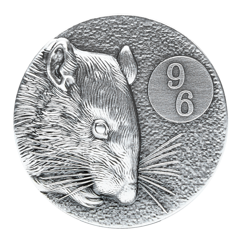 2020 Niue Rat Chinese Zodiac Series 2oz Antiqued Silver Coin