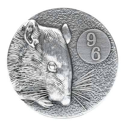 2020 Niue Rat Chinese Zodiac Series 2oz Antiqued Silver Coin