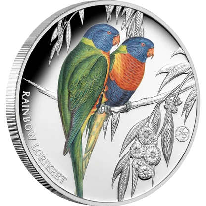 2024 Niue Birds of Australia Rainbow Lorikeet 1oz Silver Proof Coloured Coin