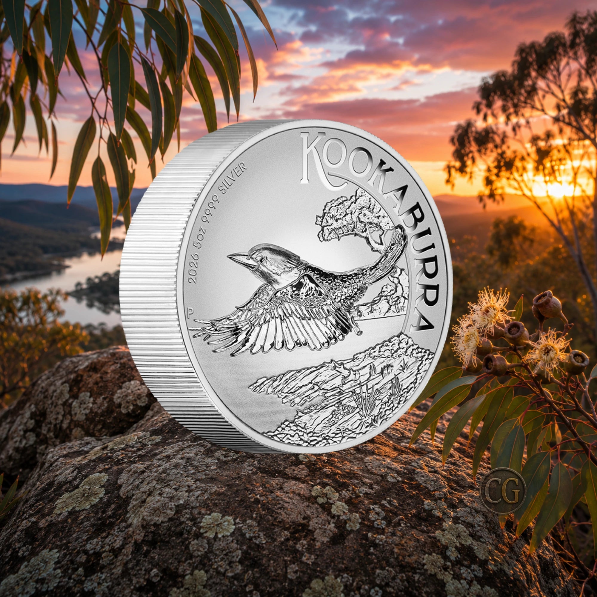 2026 Perth Mint Kookaburra 5oz Silver Incused Coin