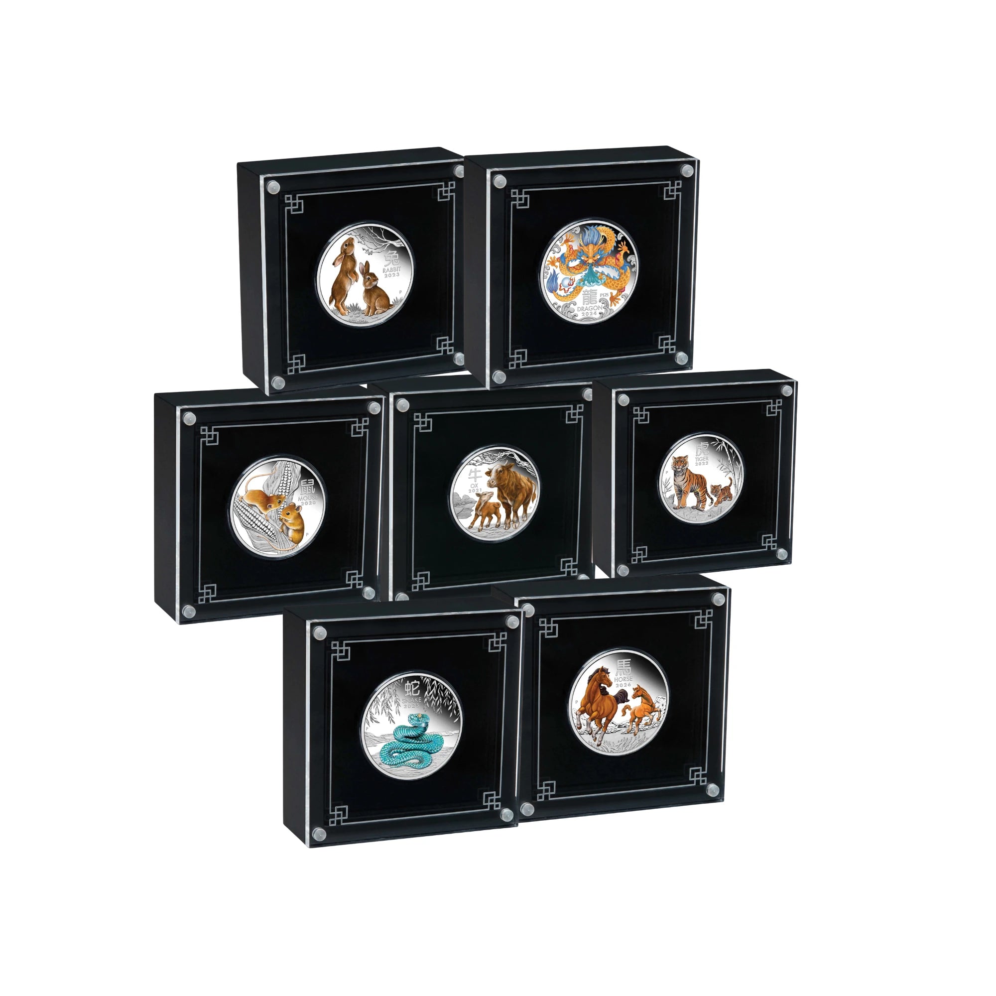 2020–2026 Perth Mint Lunar Series III 1oz Silver Proof Coloured 7-Coin Collection