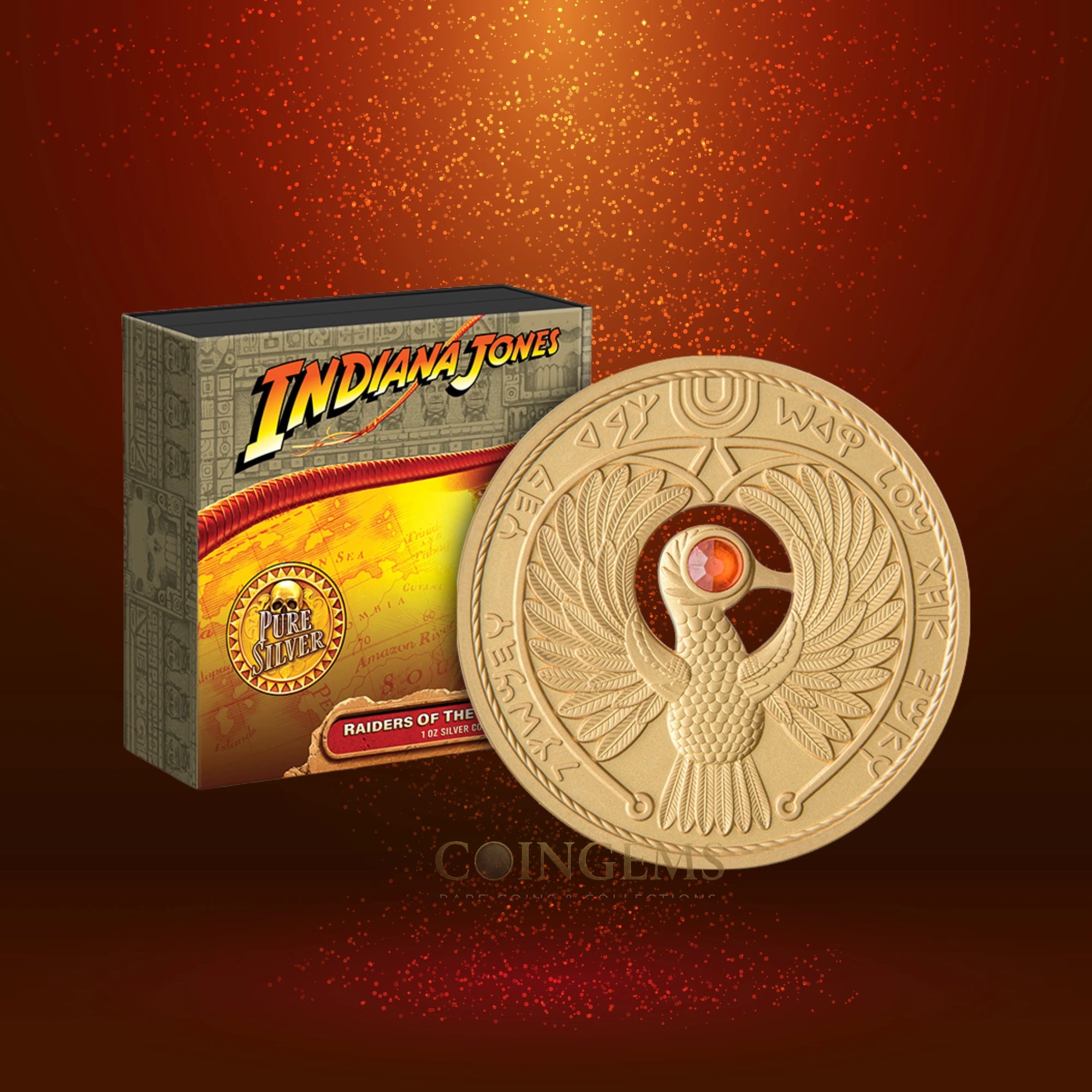 2023 Indiana Jones Raiders of the Lost Ark 1oz Silver Proof Gilded Coin