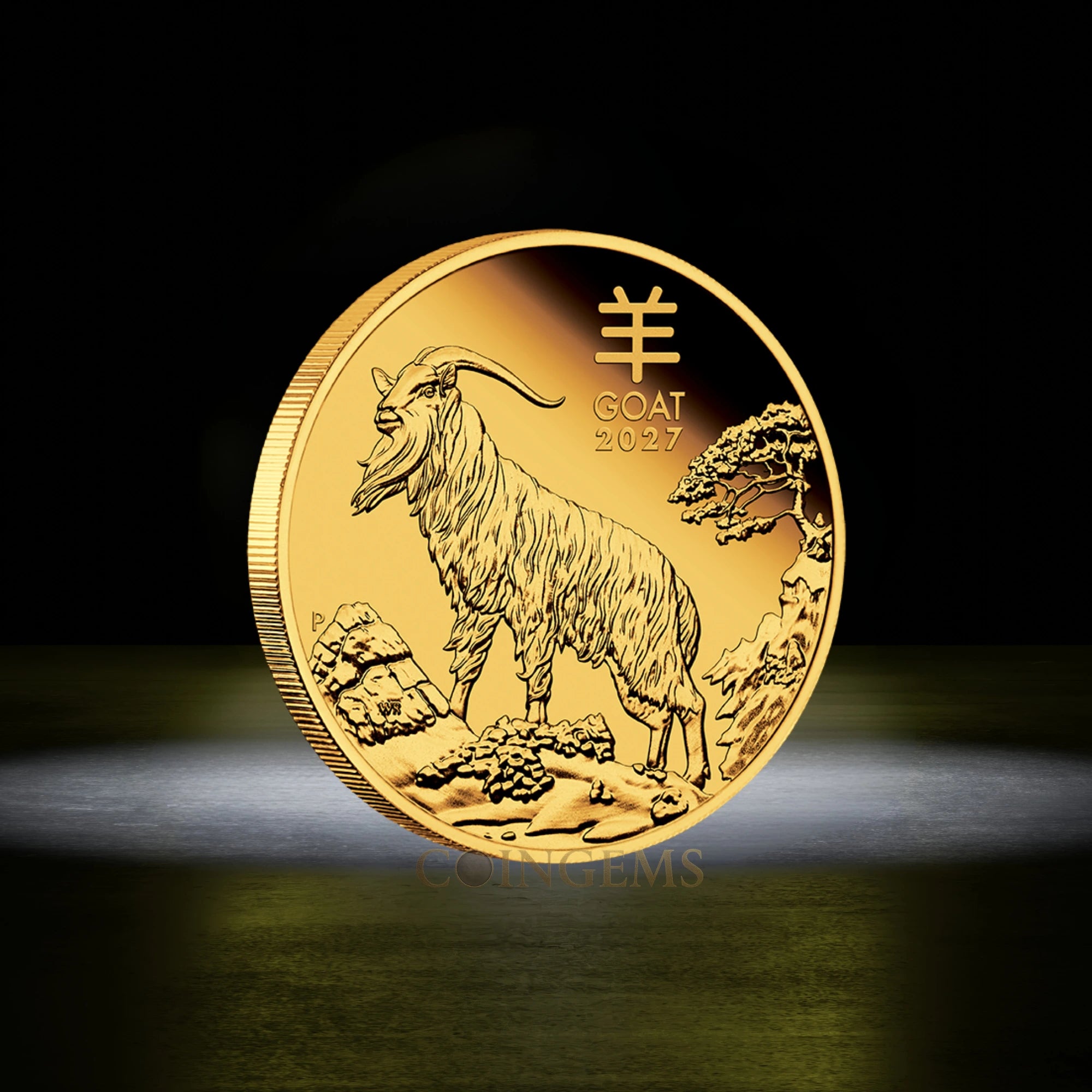 2027 Perth Mint Lunar Series III Year of the Goat 1/4oz Gold Proof Coin