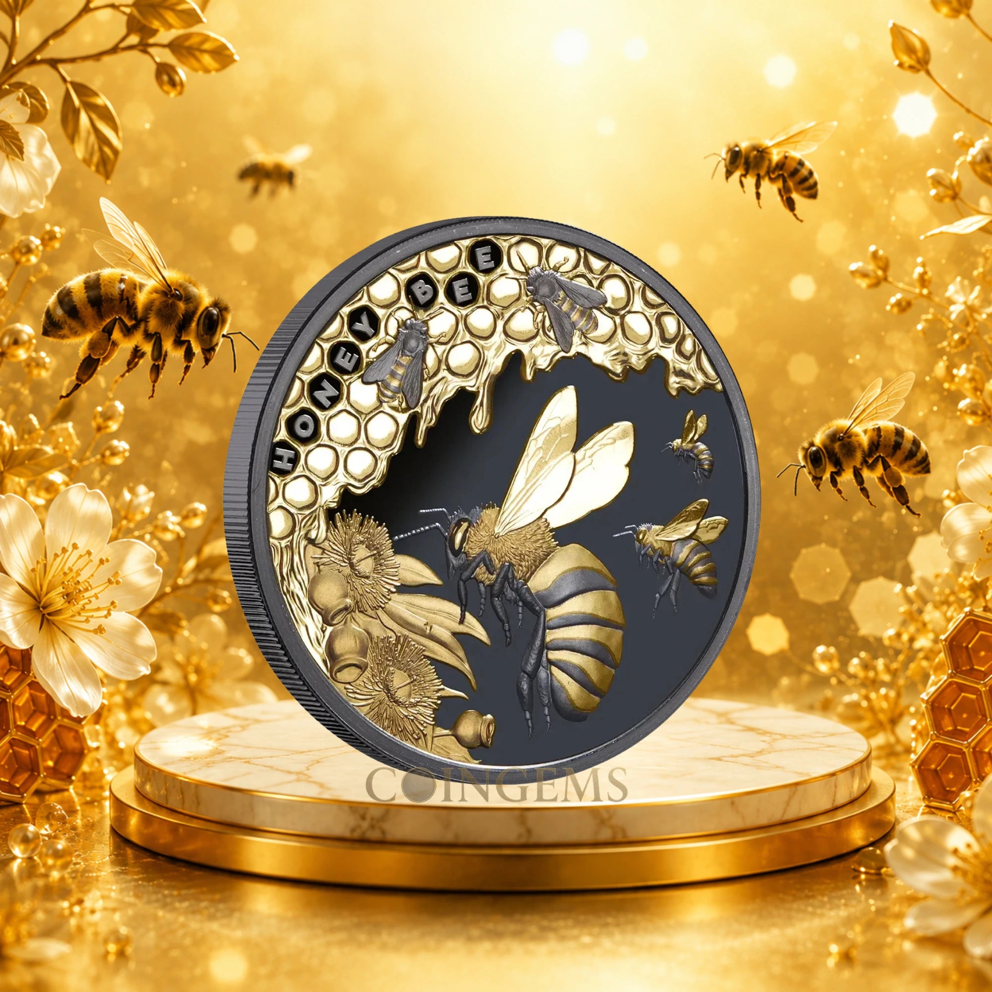 2025 Niue Honey Bee 1oz Silver  Black Proof Coin