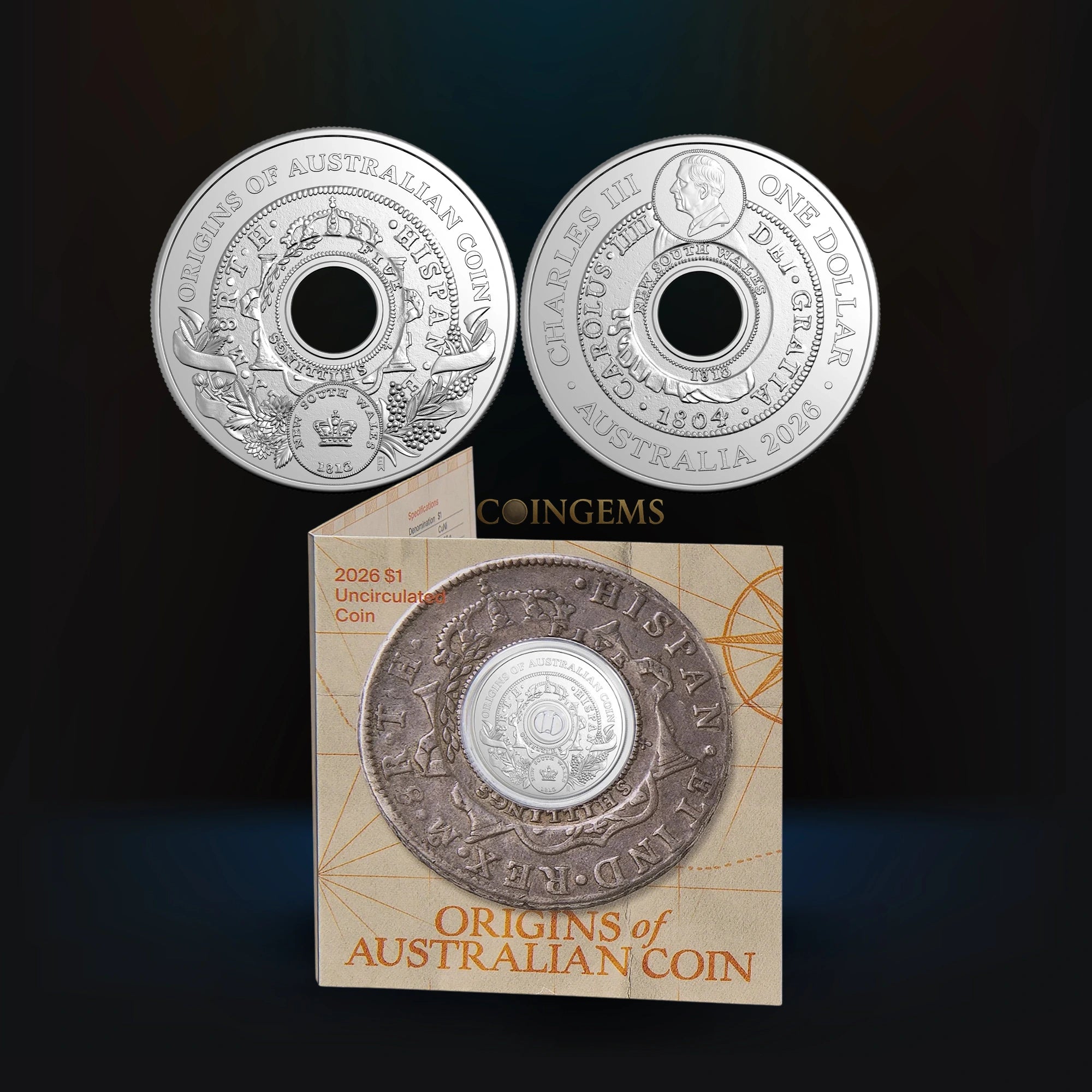 2026 RAM Origins of Australian Holey Dollar $1 UNC Coin