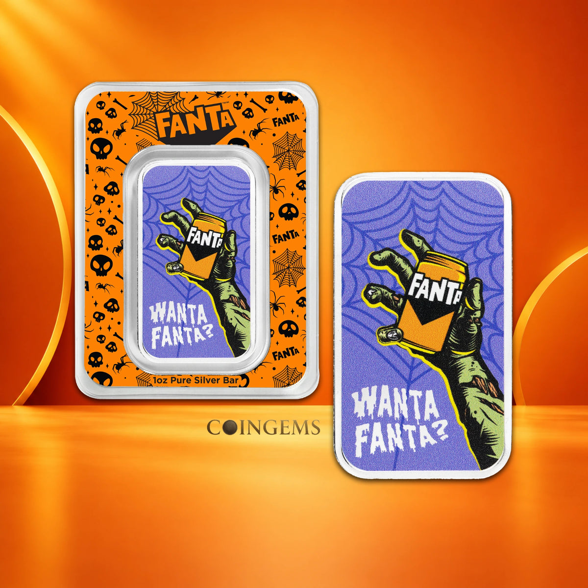 2026 PAMP Fanta Halloween 1oz Silver Proof-Like Coloured Bar