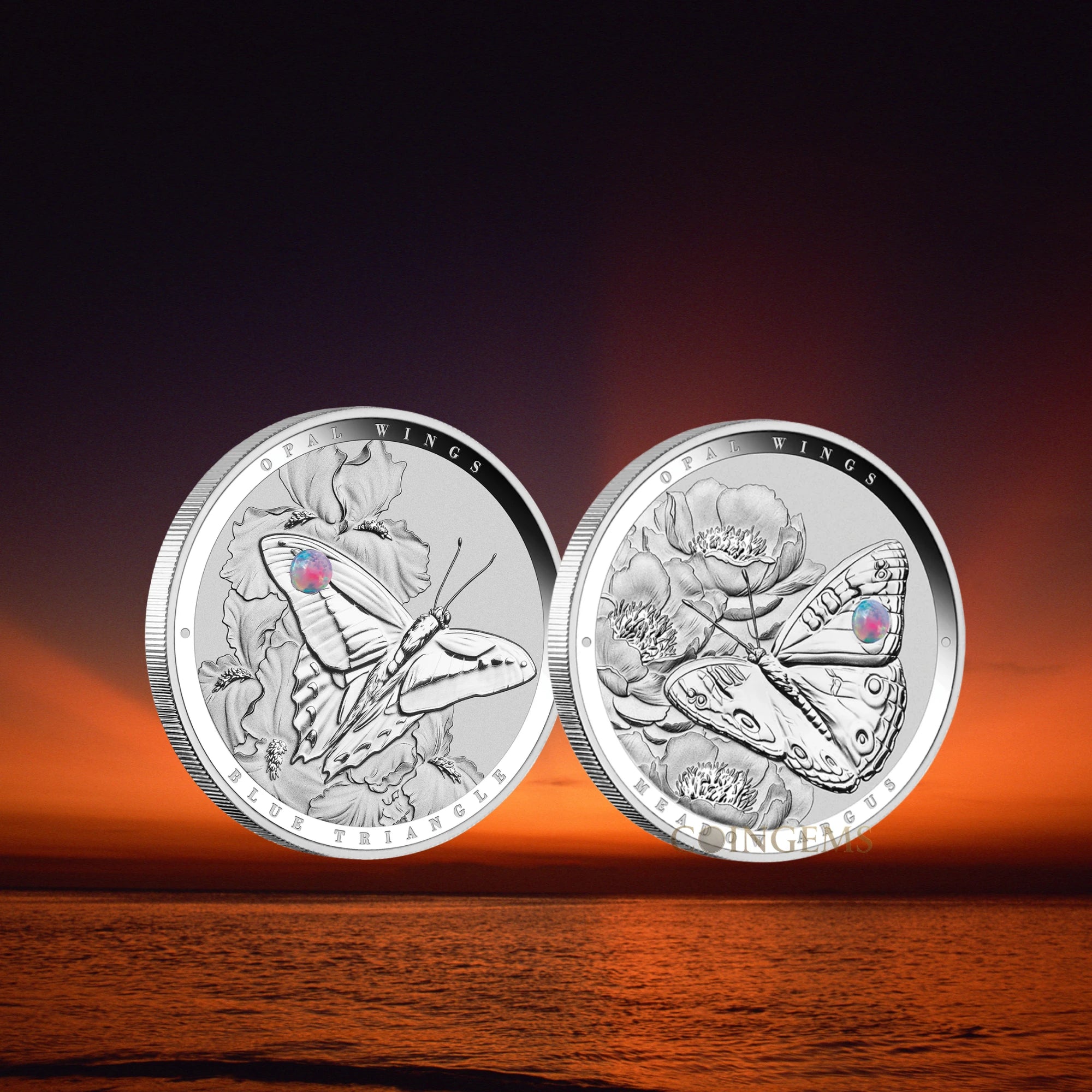2026 Niue Opal Triangle & Meadow Argus 1oz Silver Proof 2-Coin Set