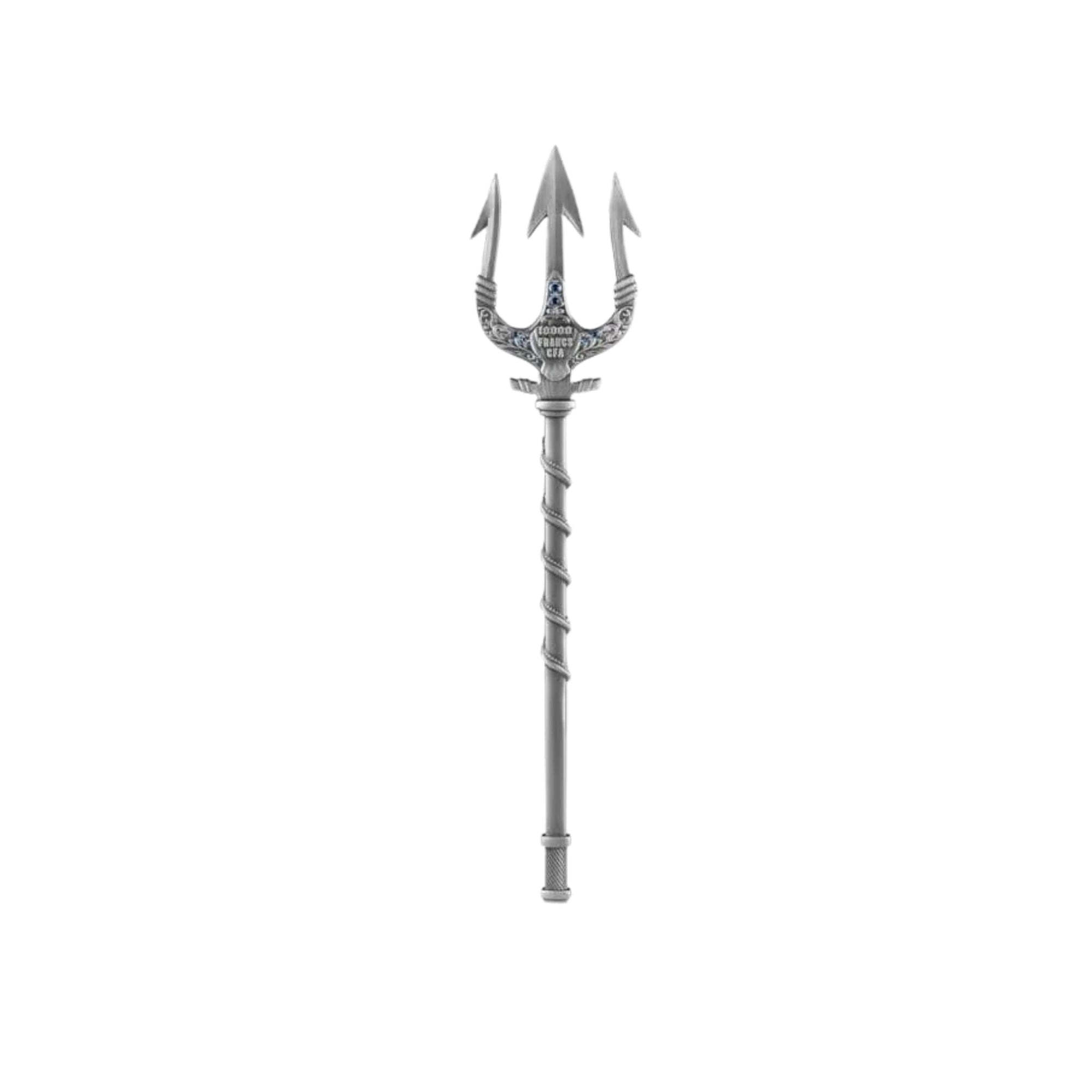 2025 Chad Poseidon Trident 2oz Silver Antiqued Coin
