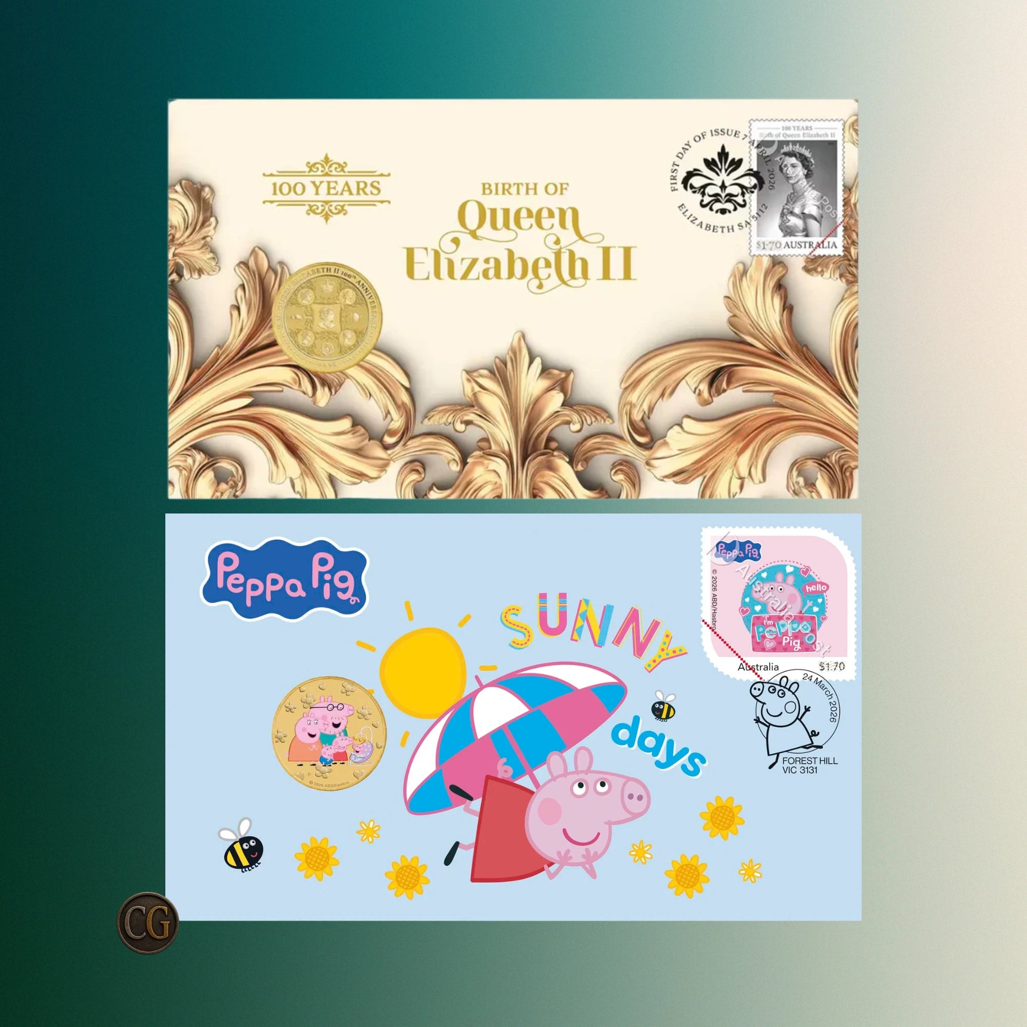 2026 Perth Mint QEII 100th Birthday & Peppa Pig 2 Coin Collection