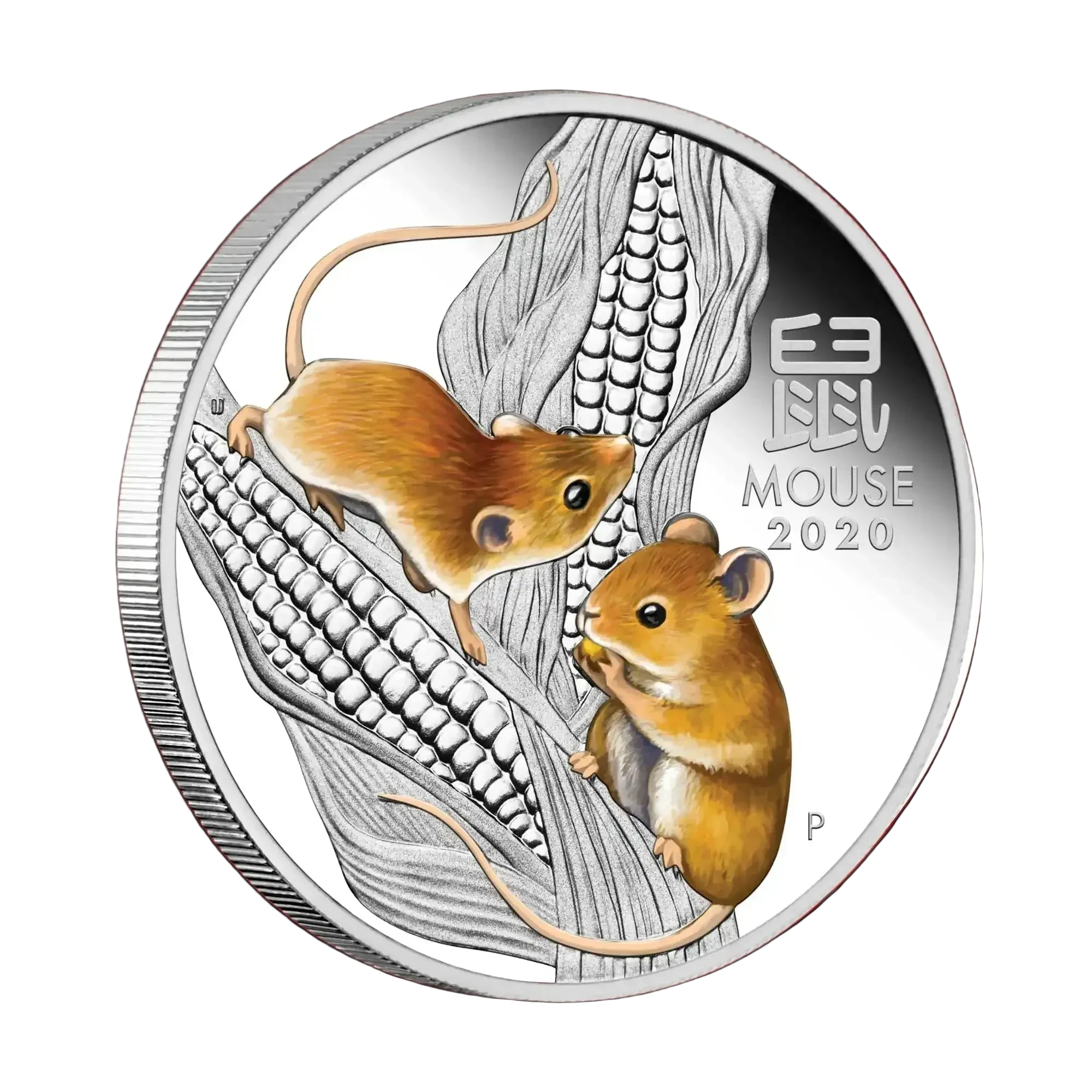 2020 Perth Mint Lunar Year Mouse 1oz Silver Proof Coloured Coin