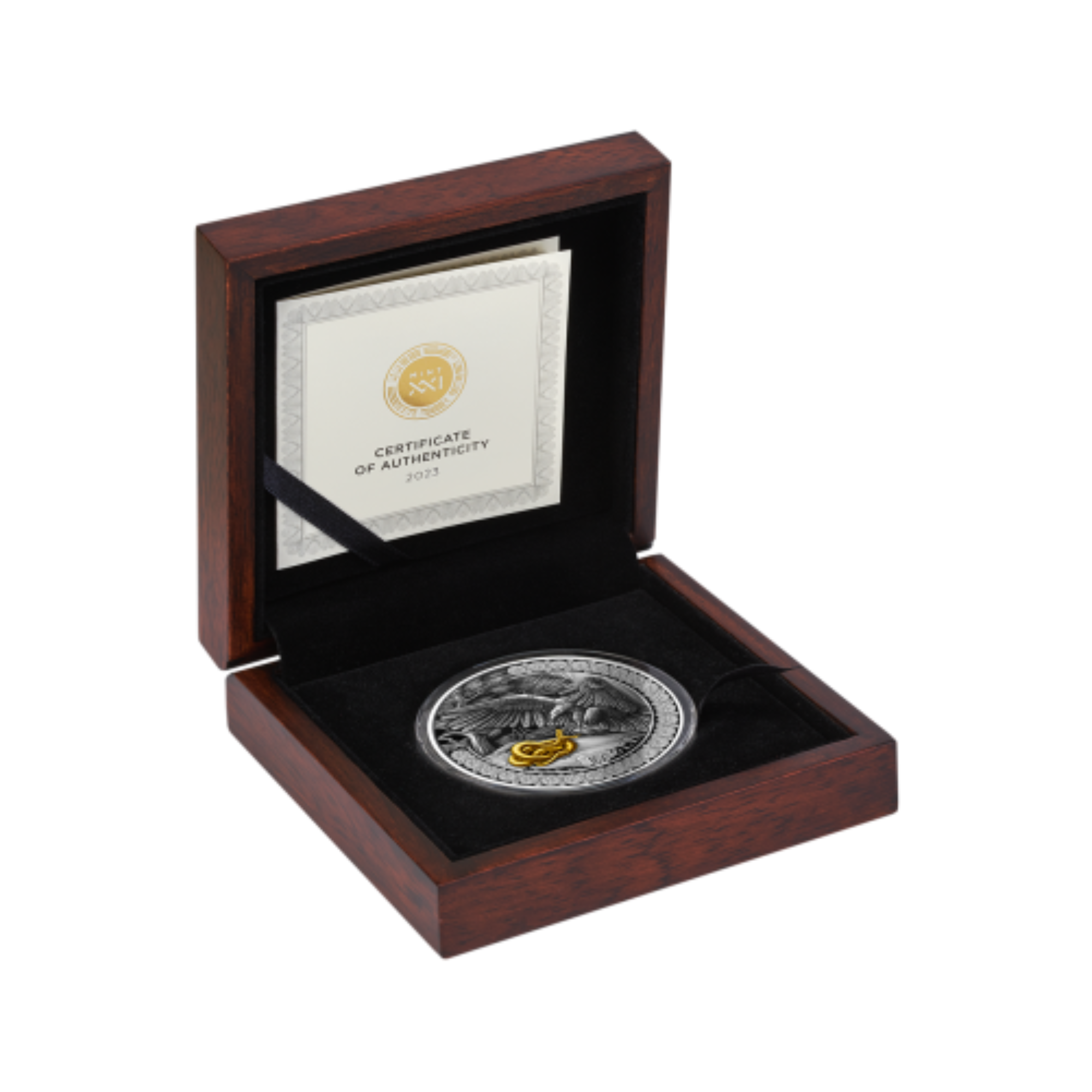 2023 Ghana Eagle Hunting in the Wild 2oz Silver Antiqued Coin