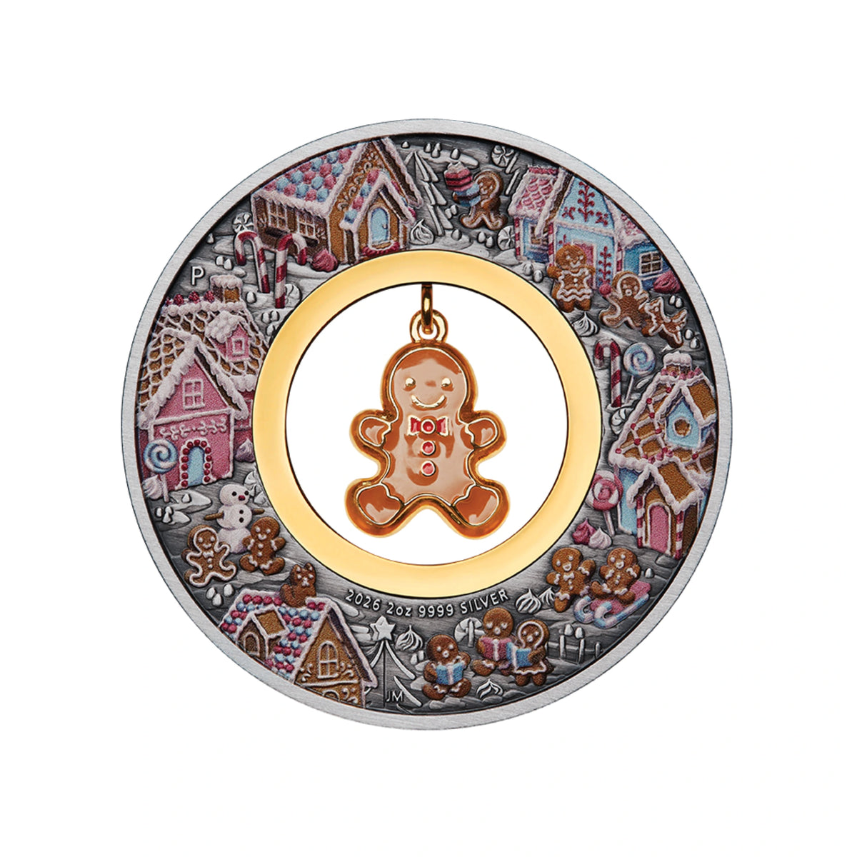 2026 Perth Mint Gingerbread Christmas 2oz Silver Antiqued Coin