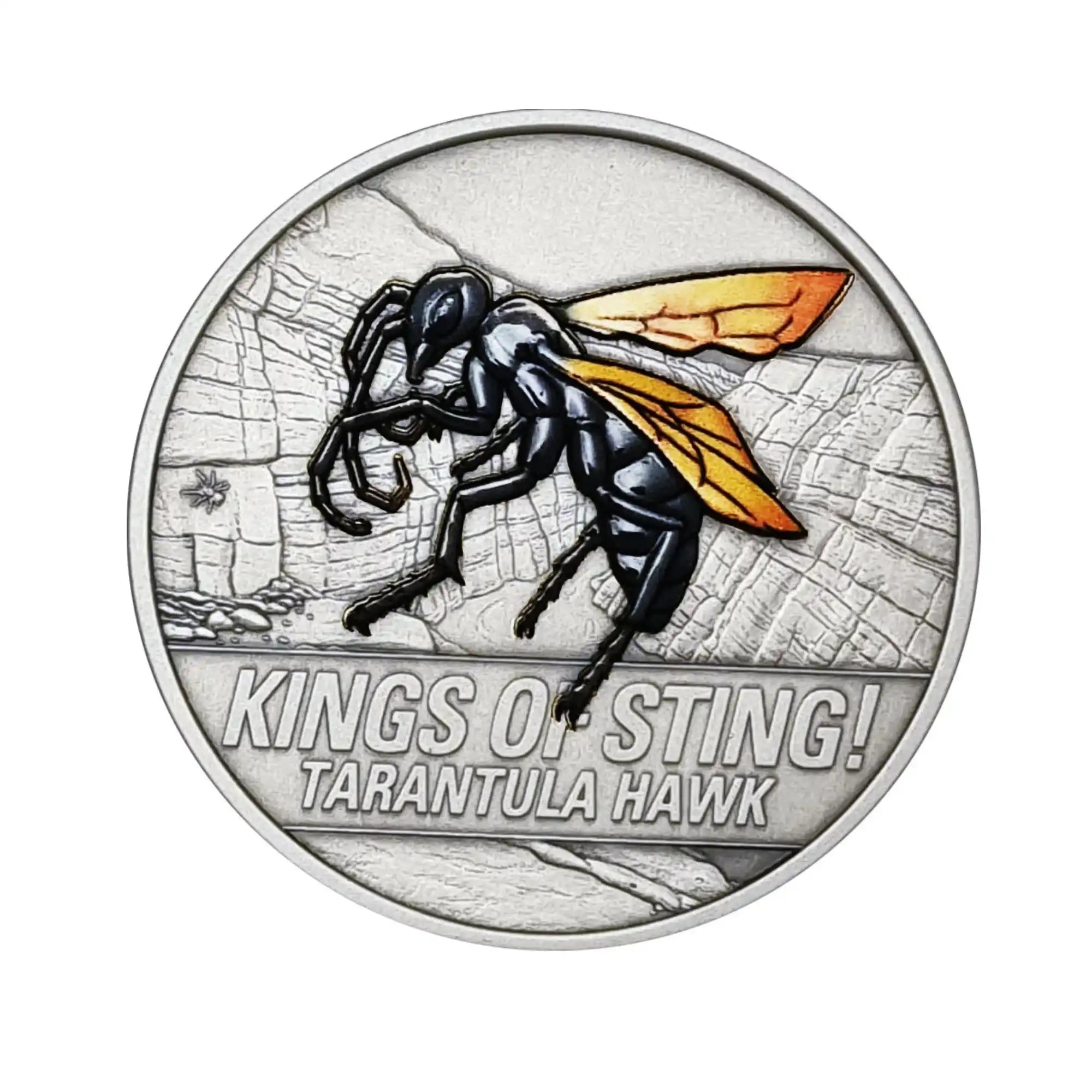 2025 Niue Kings of Sting Tarantula Hawk 1oz Silver Antiqued Coin