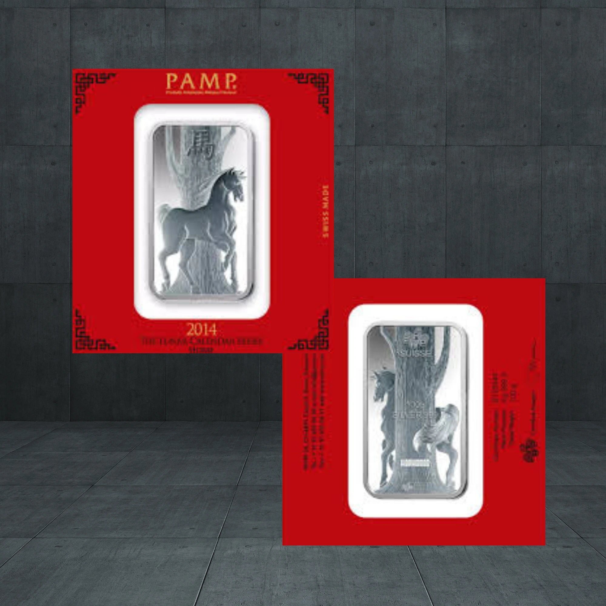🐎 2014 PAMP Suisse Lunar Horse 100g Silver Bullion Bar