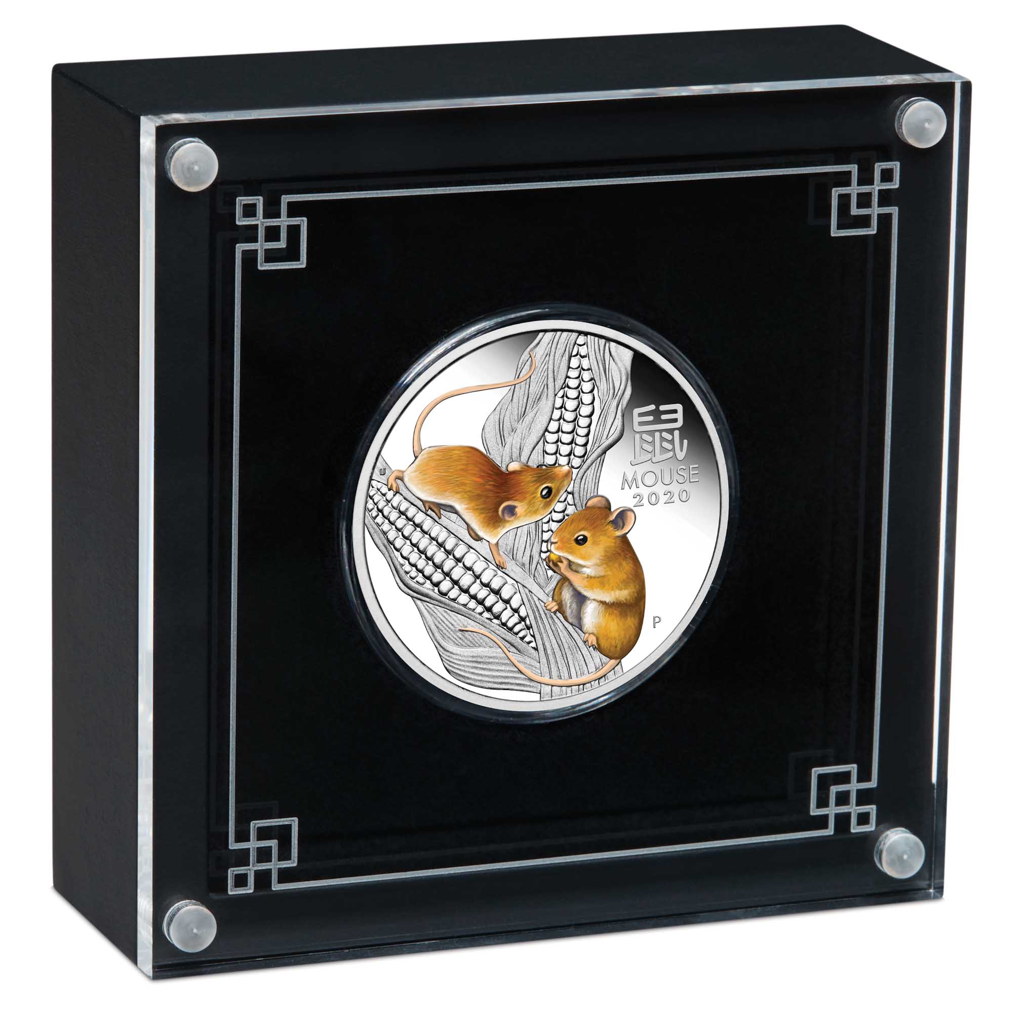 2020 Perth Mint Lunar Year Mouse 1oz Silver Proof Coloured Coin