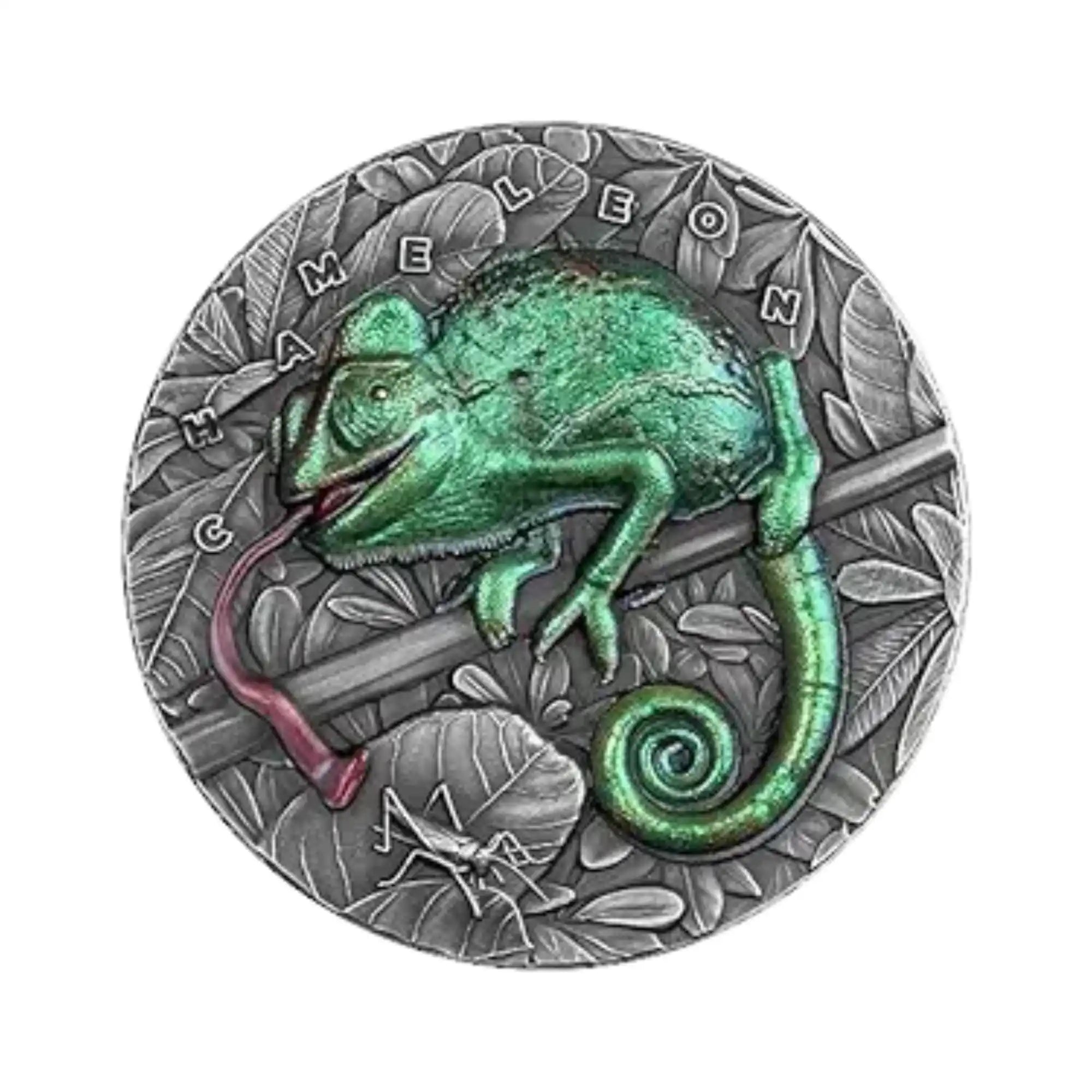 2021 Niue Amazing Animals – Chameleon 3oz Silver Antiqued Coin