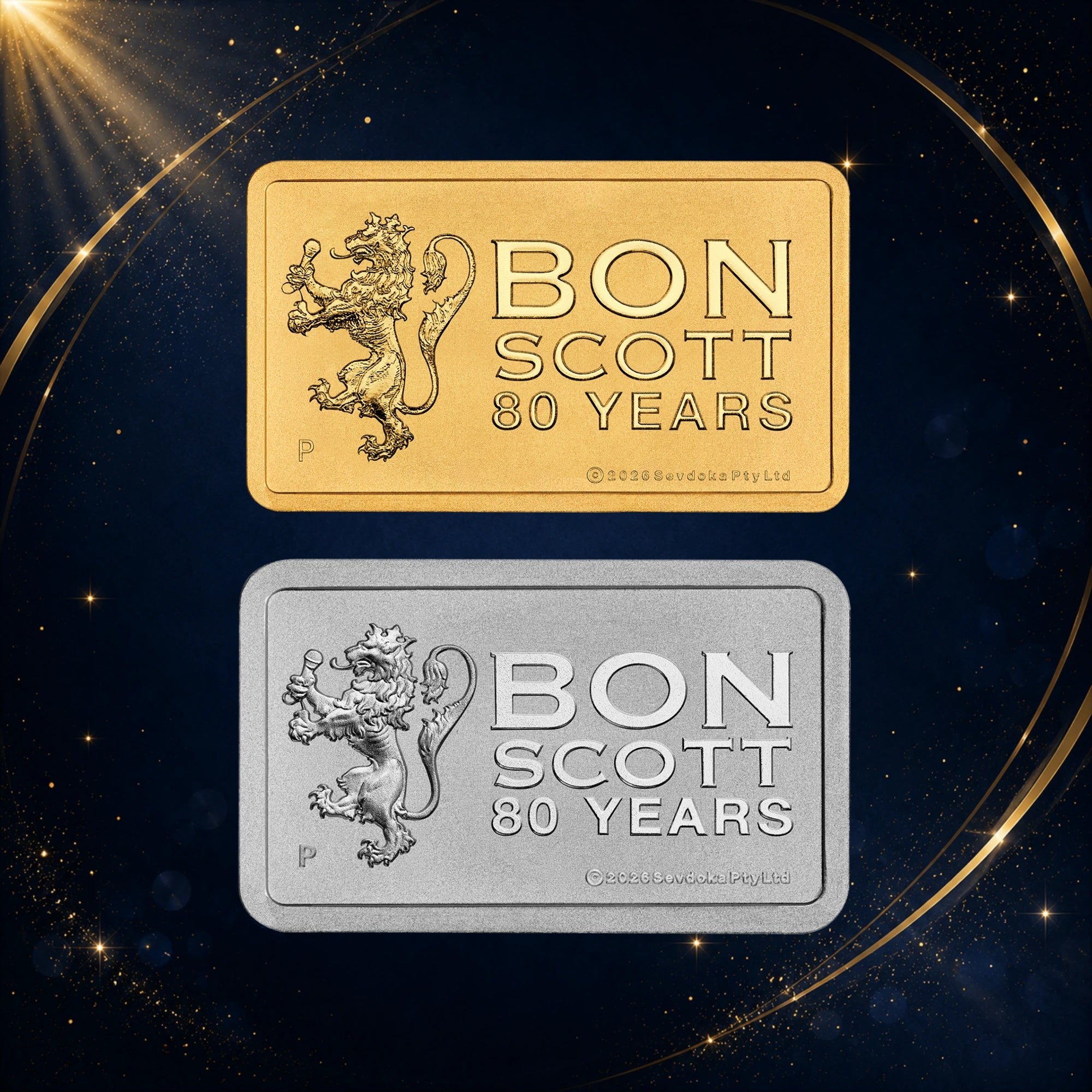 2026 Perth Mint Bon Scott Gold & Silver Minted Bar Collection