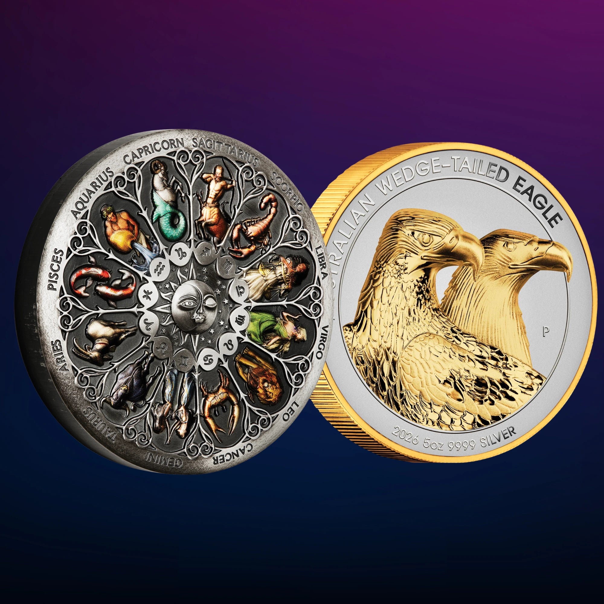 2020&2026 Perth Mint Zodiac & Eagle 5oz Silver 2 Coin Collection