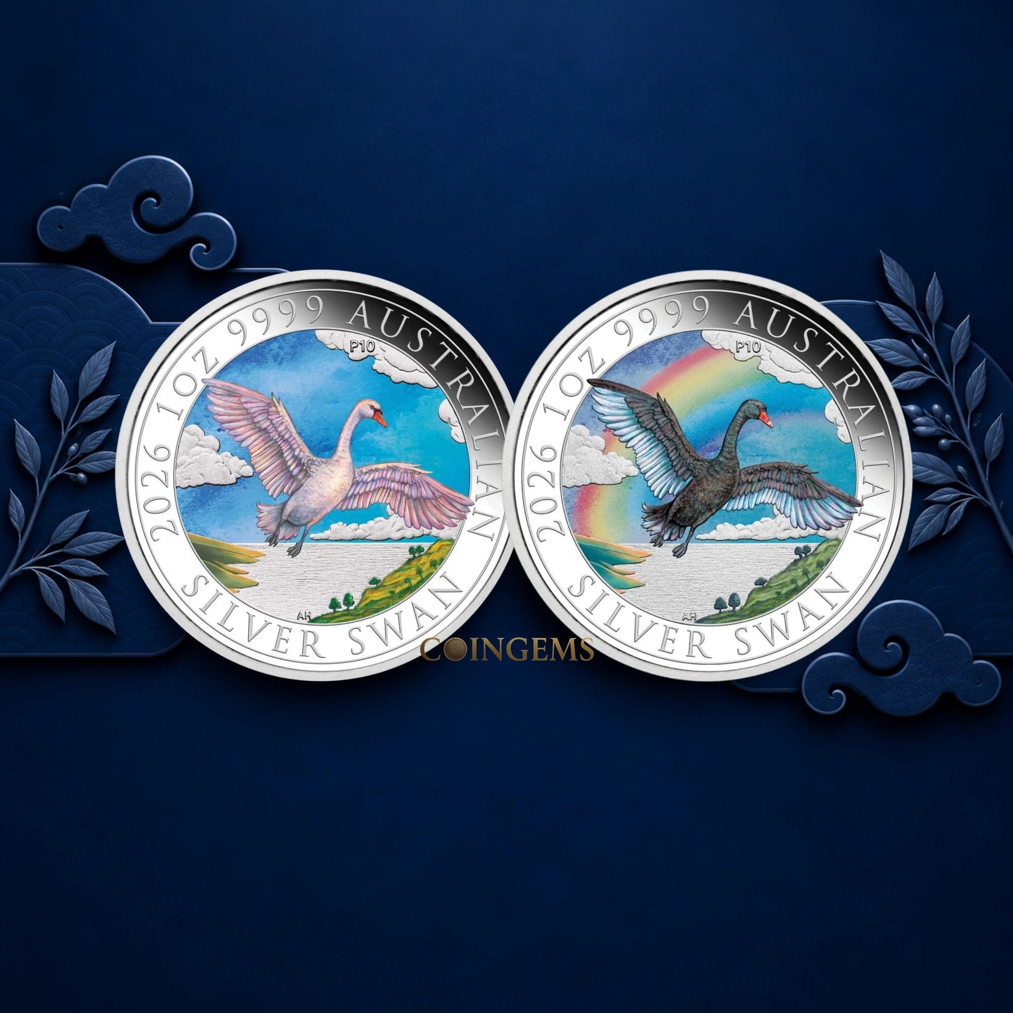 2026 Perth Mint Swan & ANDA Expo 1oz Silver Coloured 2 Coin Collection