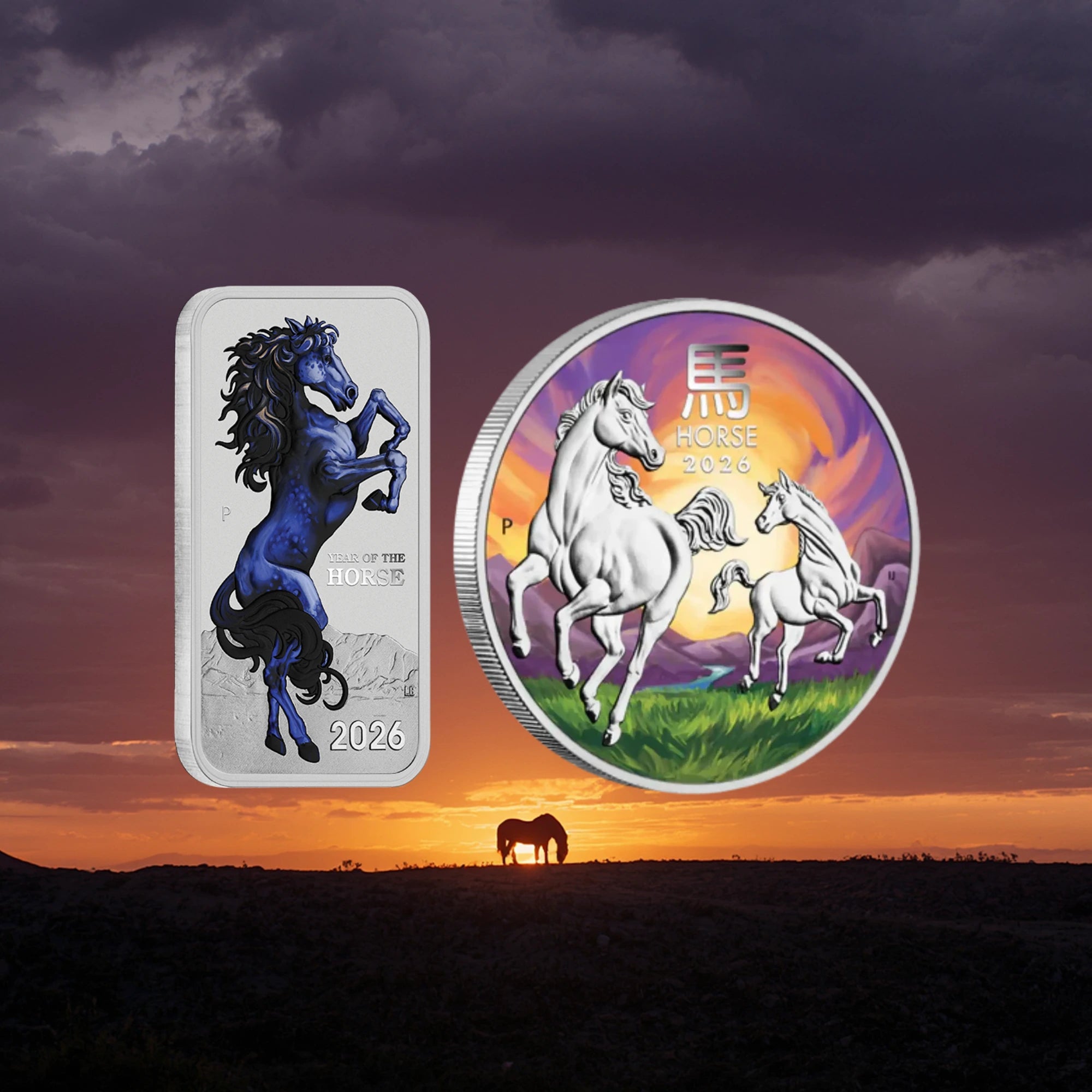 2026 Perth Mint Lunar Horse 1oz Silver 2 Coin Collection