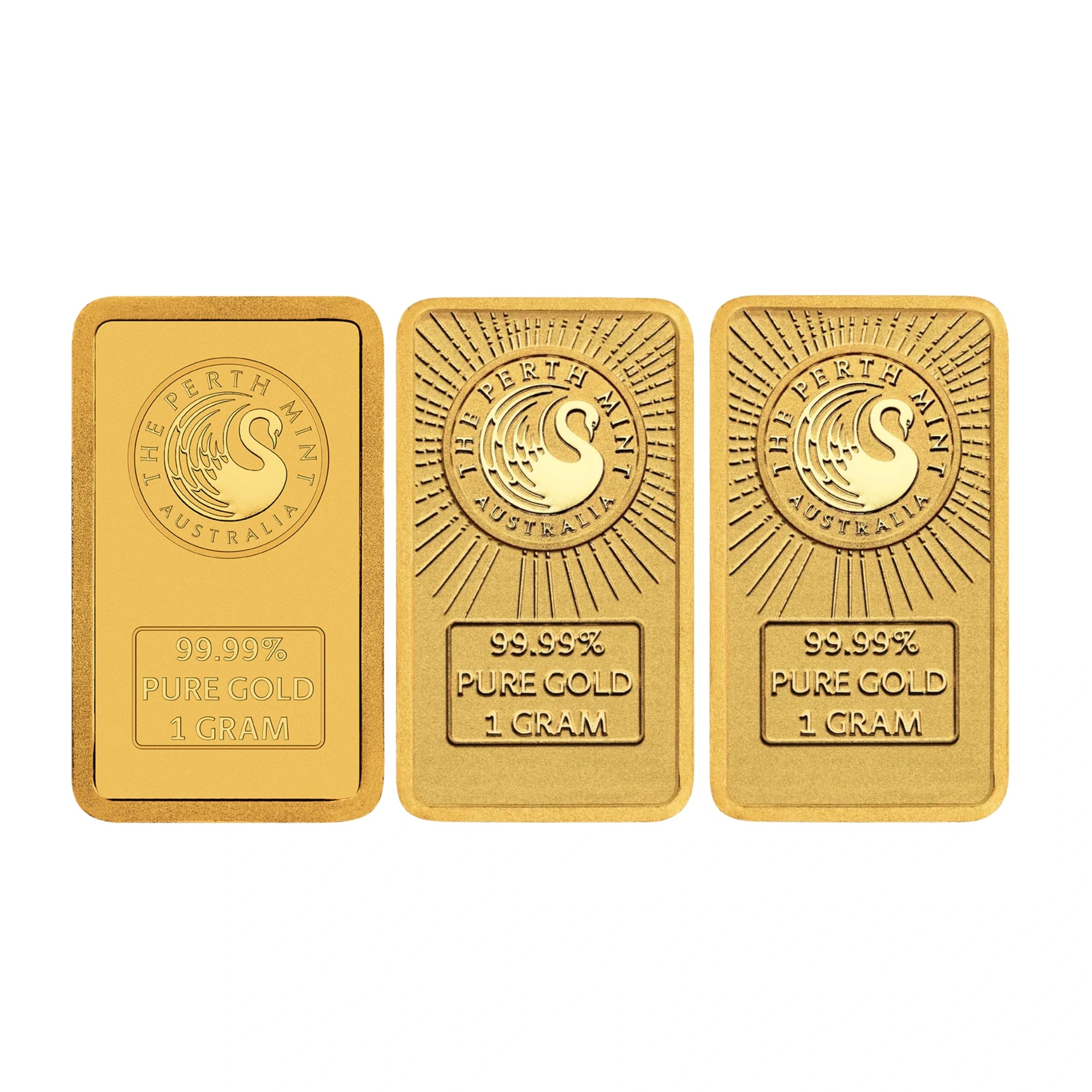2026 Perth Mint Dune 1g Gold Minted 3 Bar Collection