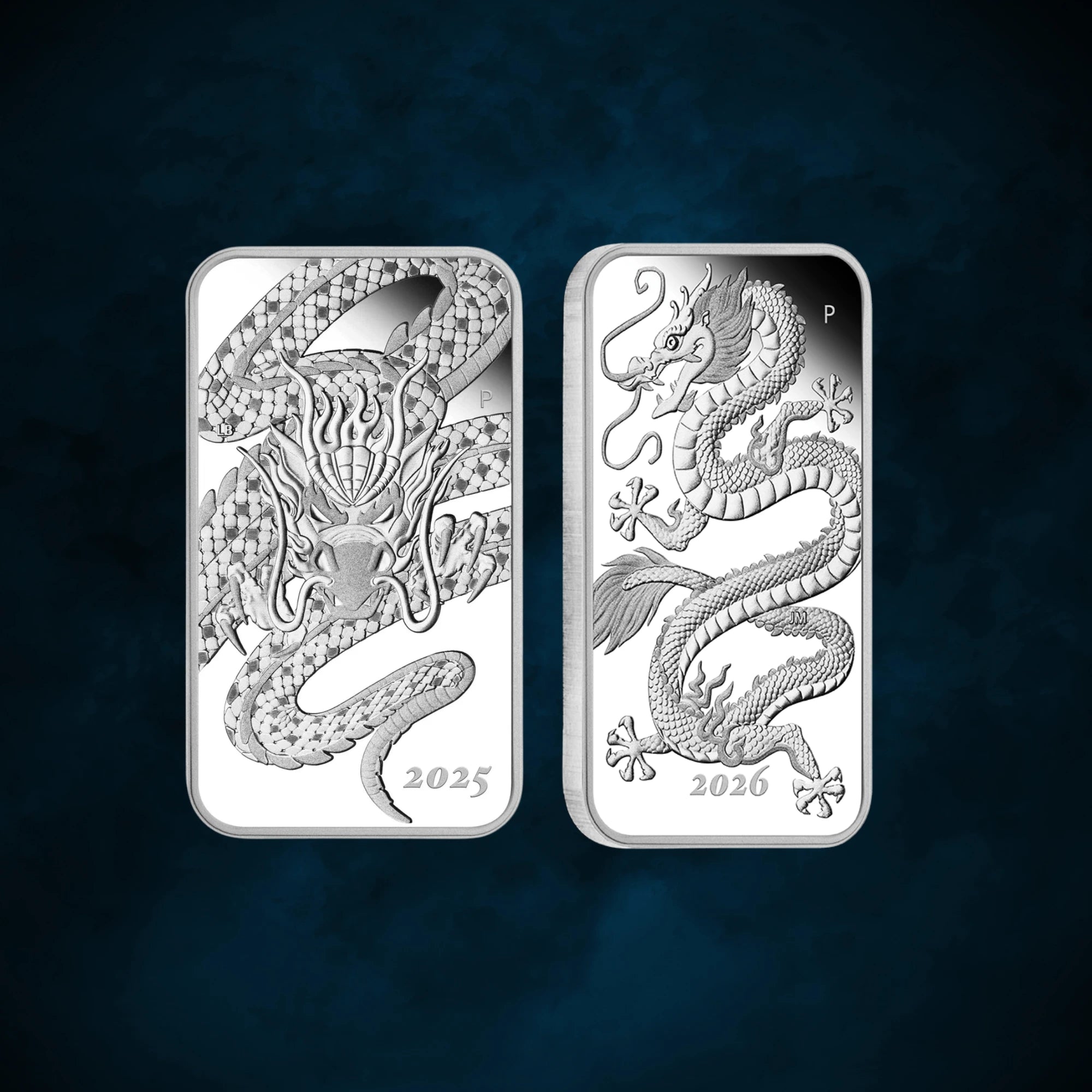 2025–2026 Perth Mint Dragon 1oz Silver Proof 2 Bar Collection