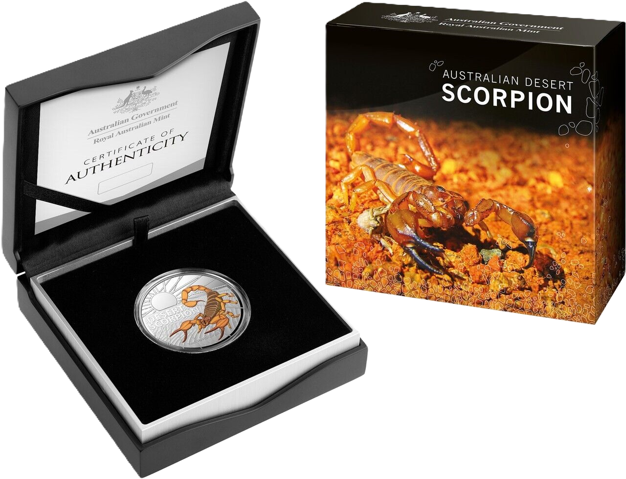 2023 RAM Most Dangerous Desert Scorpion 1oz Silver Coloured Proof Coin.