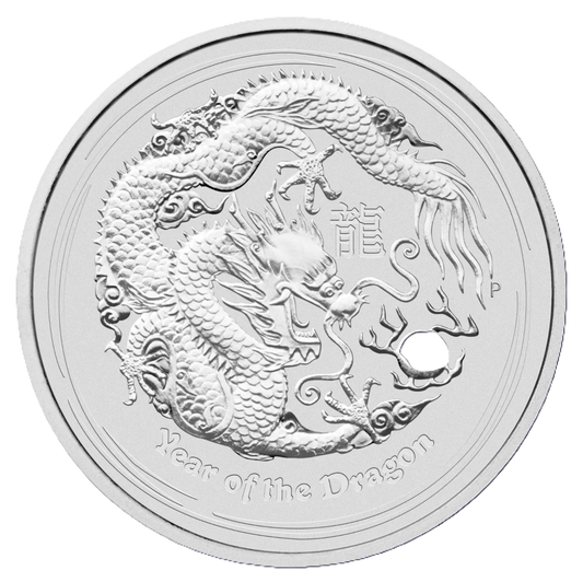 2012 PerthMint Lunar Dragon 1oz .999 Silver Bullion Coin