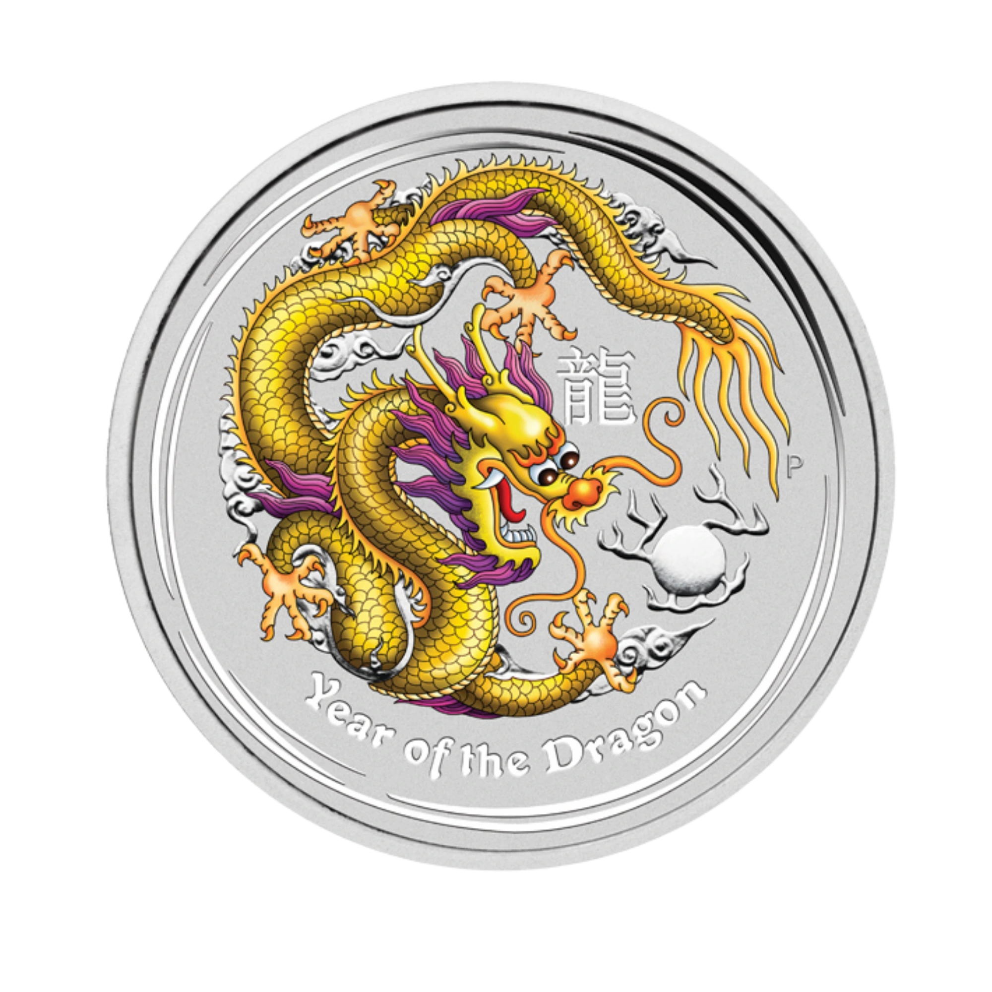 2012 Perth Mint Dragon 1oz Silver Coloured ANDA Melbourne Coin
