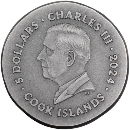 2024 Cook Islands Gryphon Numismatic Icons 1oz Silver Antiqued Ultra High Relief Coin