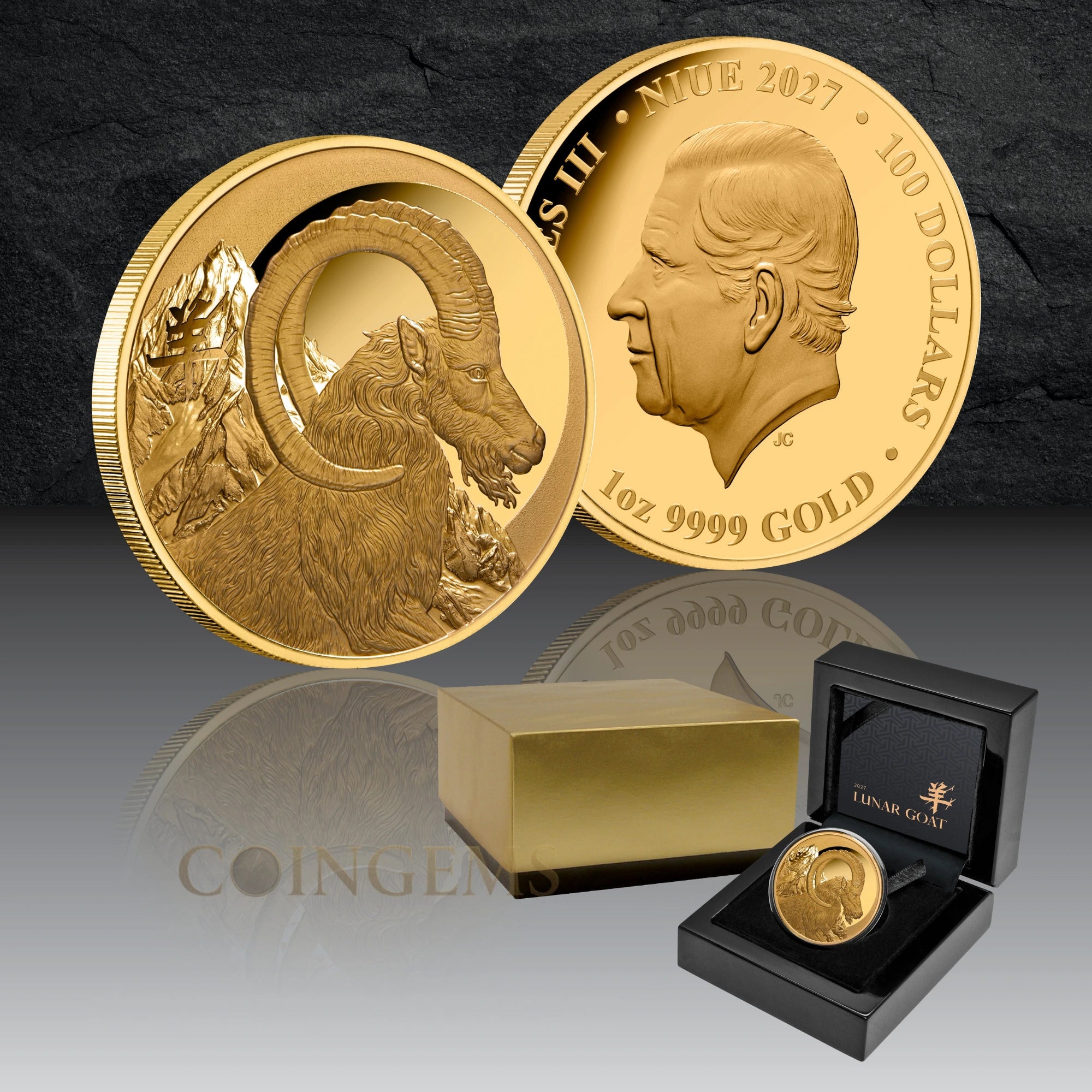 2027 Niue Lunar Year of the Goat 1oz Gold Proof Coin